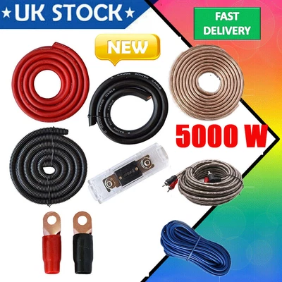 £27.47 • Buy 5000W 0AWG GAUGE Car Amp Audio Amplifier Cable Subwoofer Wiring Kit Good Quality