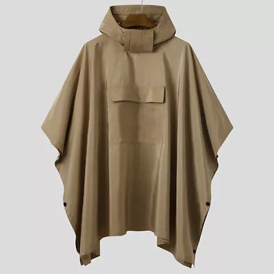 Fashion Mens Hoody Hooded Poncho Cape Cloak Tops Coat Jacket Outerwear Overcoat • $22.71