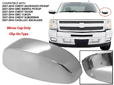 For Chrome Mirror Cover TAHOE SILVERADO Pickup SUV 2007 - 2014 Driver Left Side • $17.99