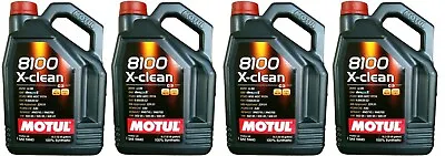 Motul 8100 X-CLEAN 5W40 100% Synthetic Performance Engine Oil 5 Liter 102051 X4 • $156.95