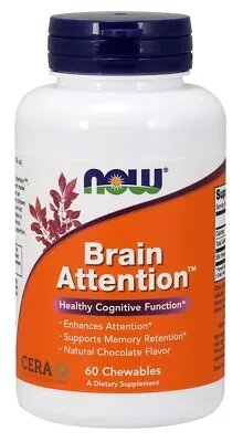 NOW Foods Brain Attention: Cognitive Support Chewables - 60 Count • £32.04