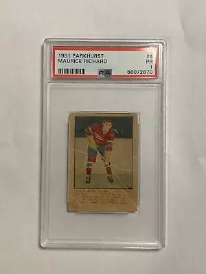 1951-52 Parkhurst Hockey Maurice Richard Rookie Rc #4 Psa 1 (pr) *read* • $1755.85