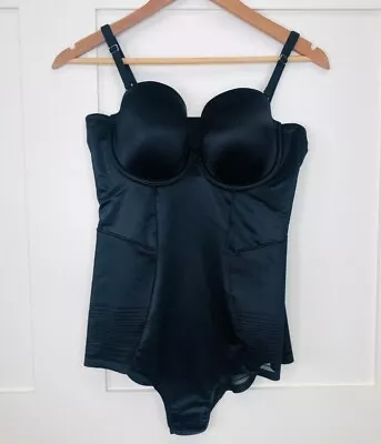 M&S Bodysuit  Control Body Black Firm Shape Wear Cup F-GG RRP £35 Define Shaping • £16.95