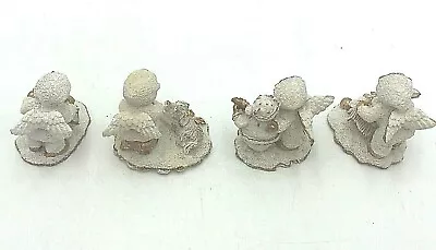 Set  4 Baby Angels Christmas Figurines Black African American Vintage 2.25 Tall • $9.99