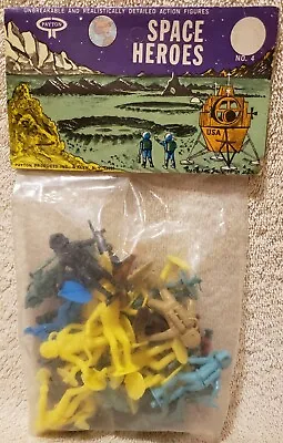 60's Payton Plastics Space Heroes Playset Figures Mib W/header Card Not Marx • $39.99