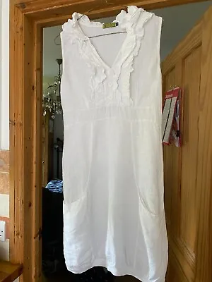 White Linen Dress N Willow  Size M/l 10/12 • £14.99