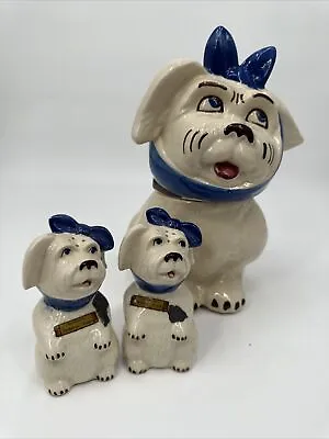 1940s Shawnee Muggsy The Toothache Dog Cookie Jar W/ Salt & Pepper Shakers • $200