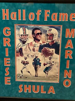 Griese Shula Marino Triple Autograph Signed Dolphins 11x14 Framed Photo COA HOF • $699.99