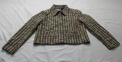 Mango Women's Straight Design Long Sleeve Check Tweed Jacket JM6 Ochre Size XL • $22.39