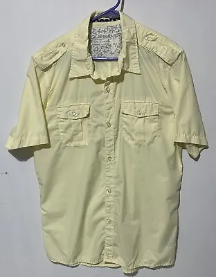 Vintage Quiksilver Epaulettes Stitched Interior Coin Purse Short Sleeve Shirt XL • $42.99