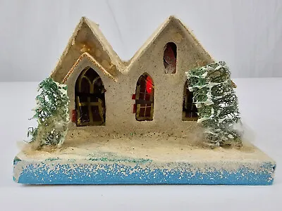 Vintage Japan Pulz Mica Christmas Cardboard House - Windows Are Ripped • $18.99