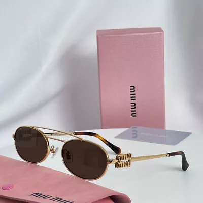 Miu Miu Sunglasses SMU54ZS Gold Women Logo Eyewear W/ Box • $239