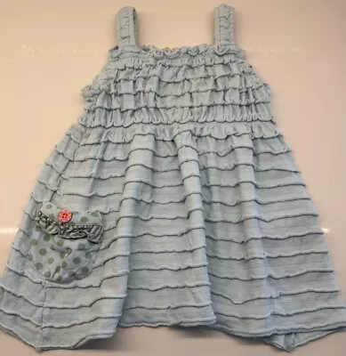 Matilda Jane Girls' Dancer Dress Size 18-24 Months Blue Side Pockets Sleeveless • $15.14