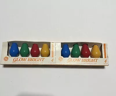 Vtg 8 GE Glow Bright C7 5watts Christmas Replacement Light Bulbs Multi Color • $10