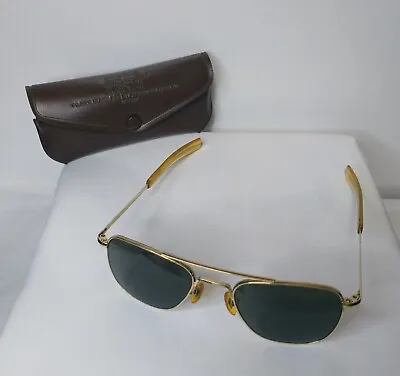 Vintage Classic Original American Optical FG-58 Aviator Pilot Sunglasses & Case • $389.99