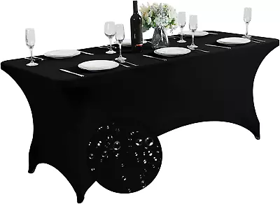 Waterproof Spandex Table Cover For 6FT Table Universal Fitted Stretch Tablecloth • $14.46