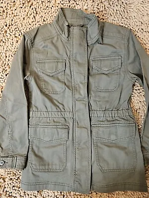 $19.99 • Buy Gap Jacket Girls Small Green Military Unlined Casual Coat Snap Youth Kids