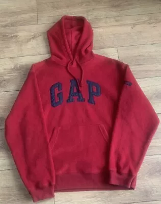 Vintage Red/Navy Gap Embroidered Fleece Hoodie - Size Small • £25