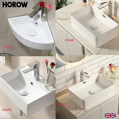 Bathroom Vanity Ceramic Wash Basin Cloakroom Sink Counter Top /Wall Mount White • £19.99