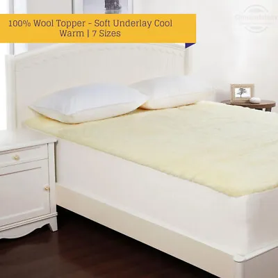 Luxore All Season Warm Cool 300gsm Wool Fleece Mattress Underlay | Fitted Skirt • $69