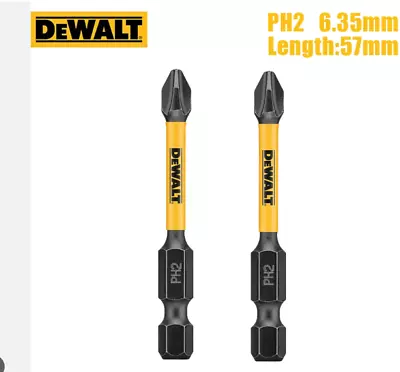 DeWALT Impact Driver 2 Bits PH2 Philips 2 EXTREME FlexTorq 57mm Fit Makita Bosch • £4.99