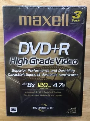 Maxell DVD+R - High Grade Video - 120 Min - 4.7 GB - 3 Pack - New/Sealed • $7.99