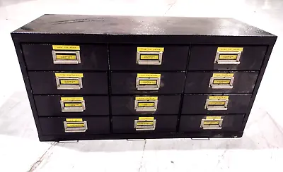 Vintage Buddy Products 12 Drawer Steel Storage Cabinet 30 X15.5 X12  Black • $189.99