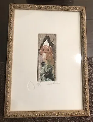 Etching - Venice Italy - Matted Gilded Frame 40/60 Signed • $99