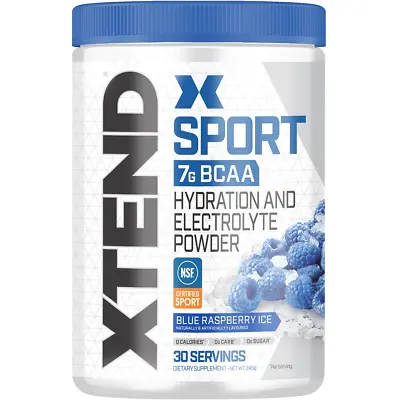 XTEND SPORT - Blue Raspberry Ice BCAA Hydration Electrolyte POWDER 30 Serves • $34.99
