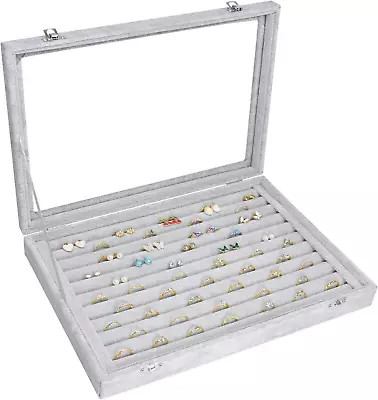 Rings Organizer Tray 10 Slots Velvet Ring Display Tray Insert Jewelry Earring St • $25.96