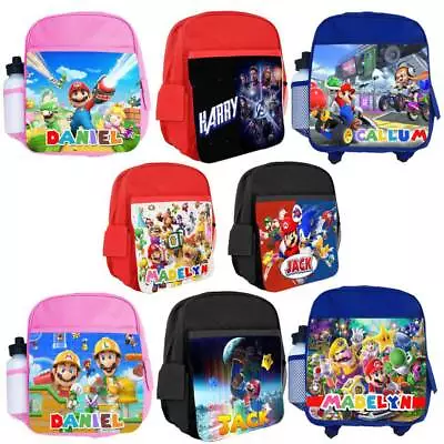 Personalised Backpack Any Name Mario Design Children School Bag 75 • £19.99