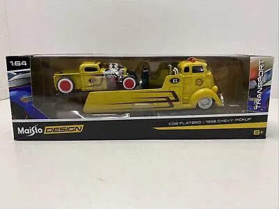 Maisto Design Elite Transport Coe Flatbed 1936 Chevy Pickup 1:64 Scale New 2016 • $42.73