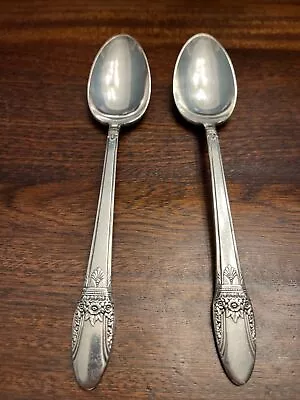 Vintage International Silver 1847 Rogers Bros First Love Pair Serving Spoons • $15.99