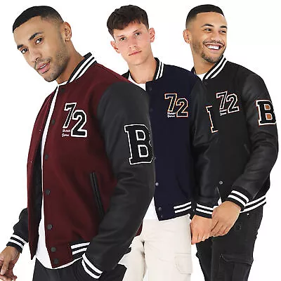 £46.99 • Buy Brave Soul Mens Urban Long Sleeve Varsity College Bomber Casual Jacket Baseball