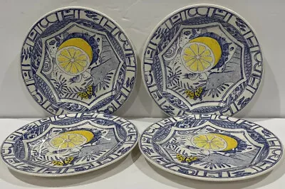 £76.59 • Buy Gien Oiseau Bleu Lemons Canape Dessert Plates 6 1/2  Set Of 4 France