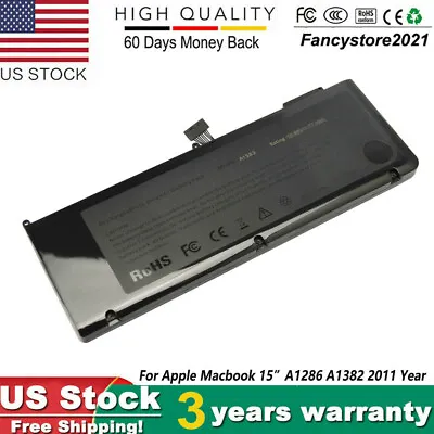 A1382 Battery For Apple MacBook Pro 15  A1286 Early /Late 2011 Mid 2012 US • $24.59