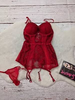 La Senza Merrywidow Red Lace Sexy V Day NEW Medium  • $32