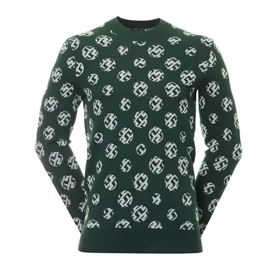 £0.99 • Buy J Lindeberg Golf Gus Jacquard Crew Neck Sweater Jumper Rain Forest Green Large
