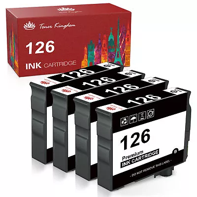 Non-OEM 4 BLACK Ink Cartridge For Epson 126 Fits Stylus NX330 NX430 Workforce 84 • $15.99