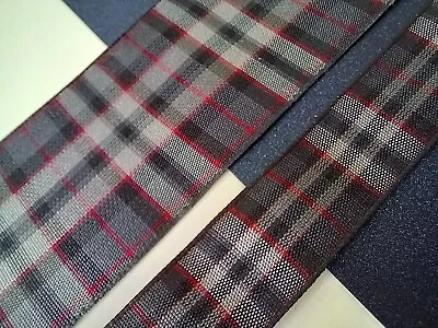 Tartan Ribbon Pride Of Scotland Silver Tartan Ribbon Various Widths - Grey • £3.10