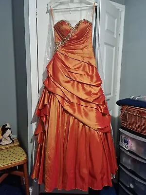£60 • Buy Burnt Orange Prom Dress With Petticoat