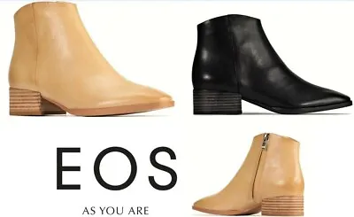 New Eos Shoes Leather Heel Zip Up Ankle Boots EOS Footwear Portugal Kena EOS • $139.90