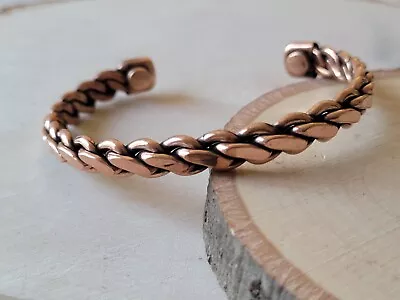 2 Pack Pure Copper Magnetic Bracelet Arthritis Pain Energy Therapy Cuff New • $11.75