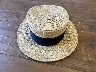 Vintage Lee Hats Danbury Conn Men’s Straw Boating Hat Size 7 FREE SHIPPING! • $74