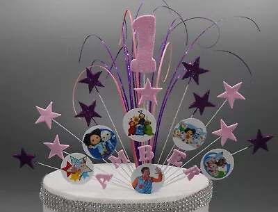 Cake Topper Stars On Wires Tele Children's TV  1st 2nd 3rd 4th 010  ANY THEME • £14.99