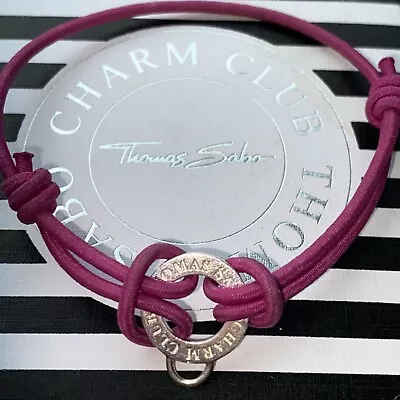 Genuine Thomas Sabo Club 925 Pink Adjustable Elastic Charm Carrier Bracelet • £16.99