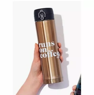 Victoria’s Secret PINK Thermos Travel Mug “Runs On Coffee” - NWT • $18.95