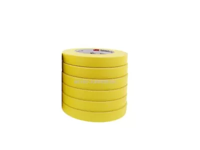 6 Rolls 3M 06652 3/4  Yellow Automotive Masking Tape Half Of A Sleeve 6652 • $29.95