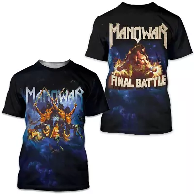 90S Manowar Band 3D T-Shirt Double Sides The Final Battle Tee Size S-5XL (AOP) • $22.99