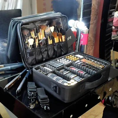 Travel Makeup Case Cosmetic Bag Organizer Divider Artist Storage Accessories Box • £20.39